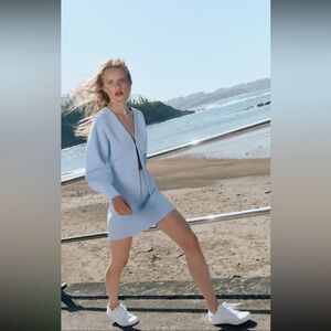 Zara light blue knit mini skirt size small